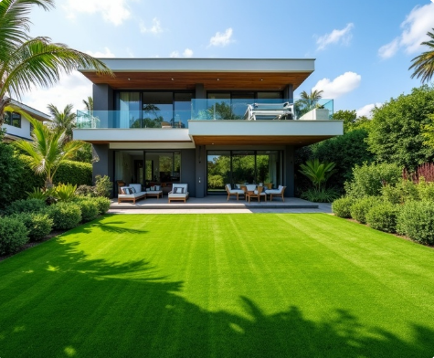 Villa Bahçesi Rulo Çim Uygulaması